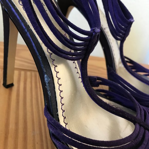 Platinum BP Bliss Lea Purple Suede Platform Heels - Picture 5 of 6